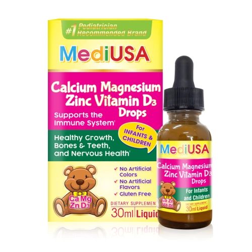 MediUSA Calcium Magnesium Zinc Vitamin D3 Drops